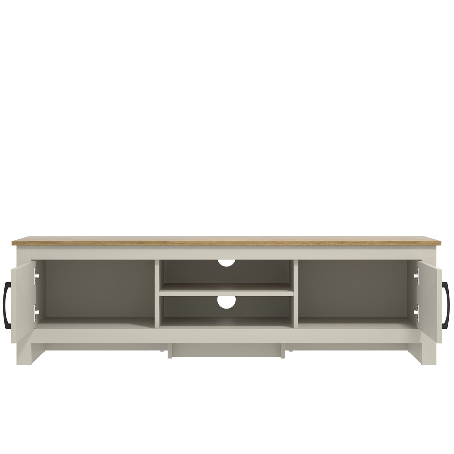 Galano Limestone Wide TV Unit, Entertainment Centre for up to 65'' TV, 150cm TV Unit with 2 Doors (Light Grey) (FG-LR-PU-7-415-RV-UK)