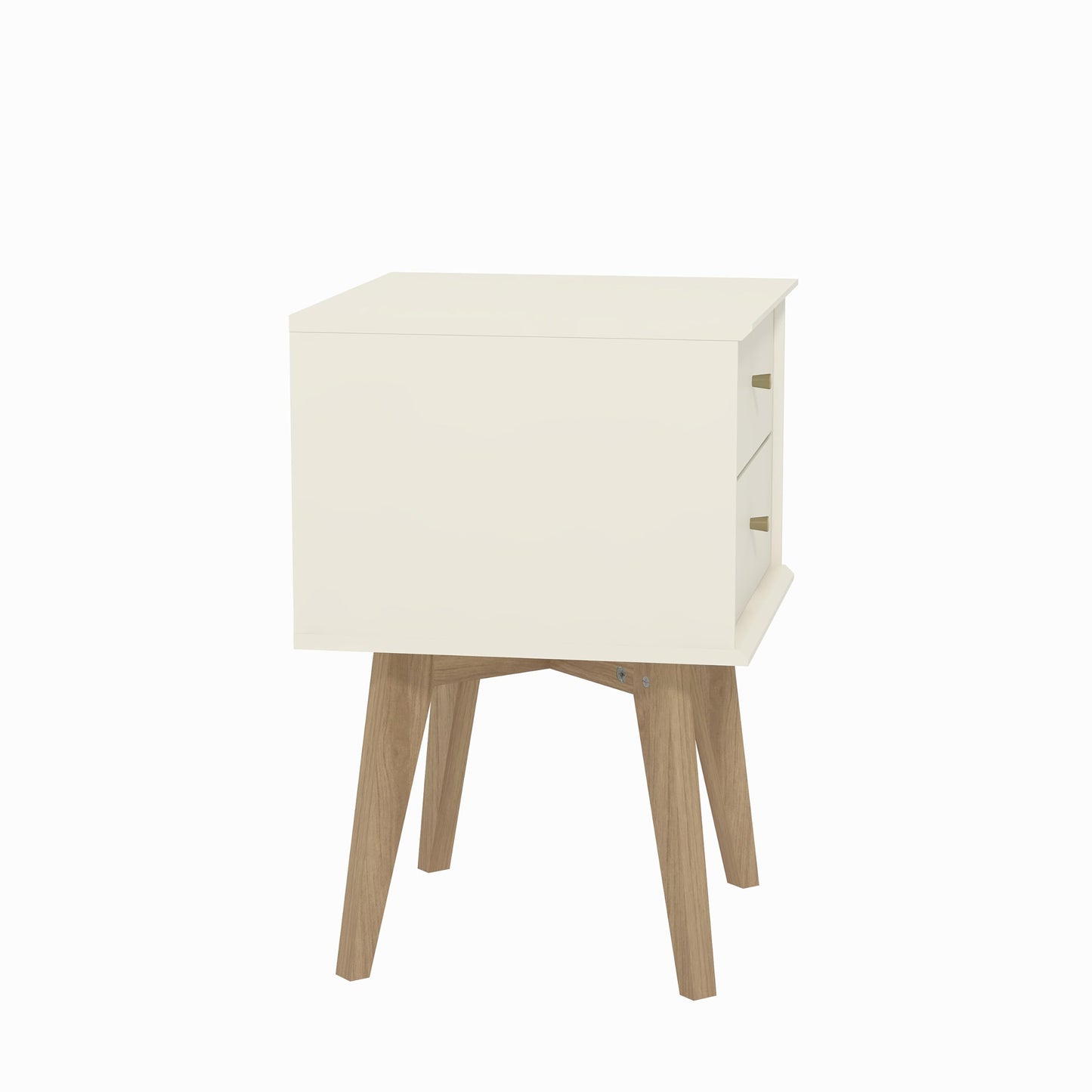 Galano Abby Bedside Table - Stylish 2 Drawer Bedside - Side Table with Storage - Storage Cabinet for Hallway - Entryway or Bedroom (Light Grey/Oak)