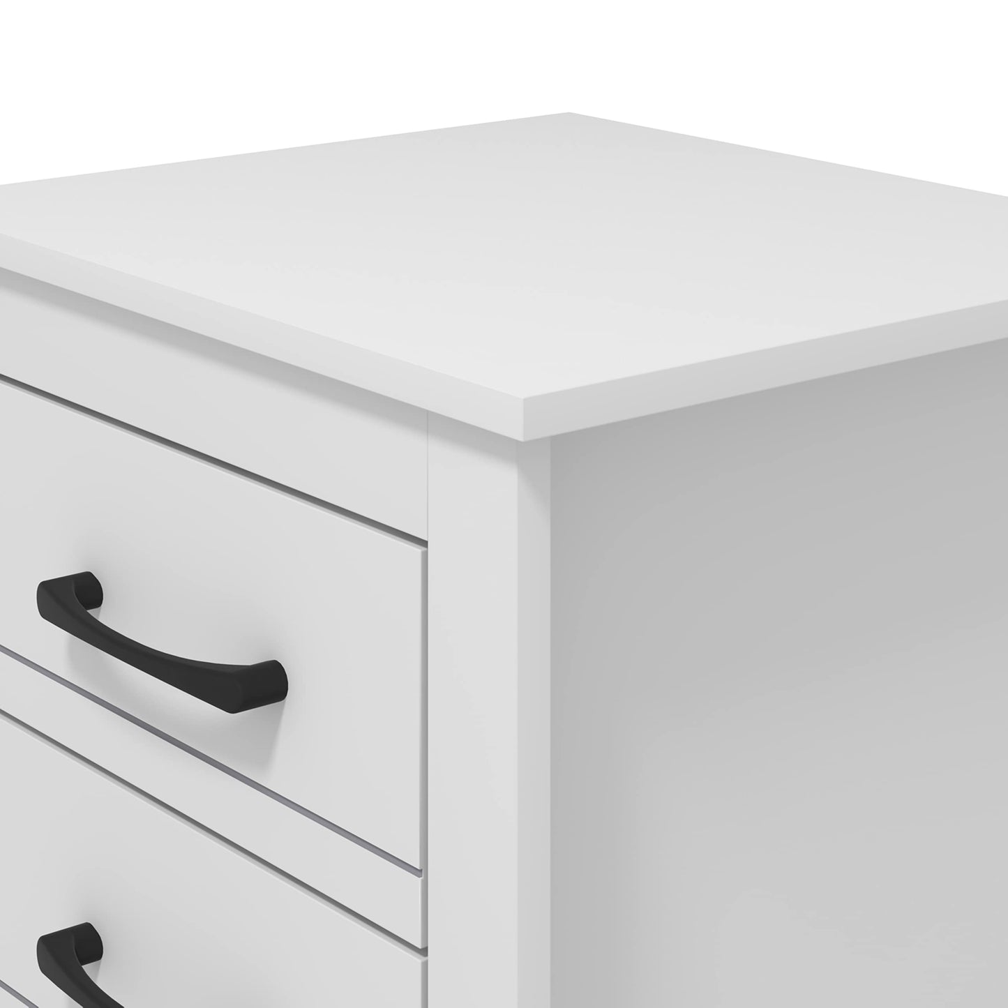 Galano Limestone Bedside Table - 2 Drawer Bedside Cabinet For Side Bedroom Organizer - Small Bedside table For Your Bed - ‎39.5 x 45 x 48.5 cm - White