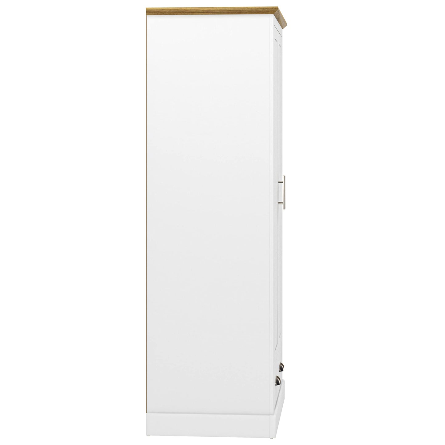 Galano Sufy 2 Door 1 Drawer Wardrobe - Minimalist Wardrobe - Bedroom Furniture Unit with Hanging Rail Storage and Drawer - Wardrobe Storage - W79.7 x D56 x H182cm - Light Grey