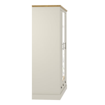 Galano Sufy 3 Door 2 Drawer Wardrobe with Mirror - Minimalist Wardrobe - Bedroom Furniture Unit with Hanging Rail Storage and Drawer - Wardrobe Storage - W112.5 x D56.3 x H181.5cm (White)