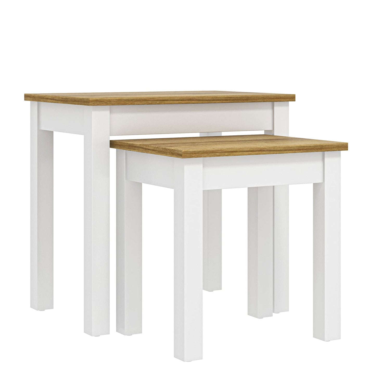 Galano Sufy Nest of 2 Tables Unit - Modern Sofa Side Table for Living Room - Small and Light Multilevel Coffee Table Set - ‎33 x 48 x 46.5 cm - White