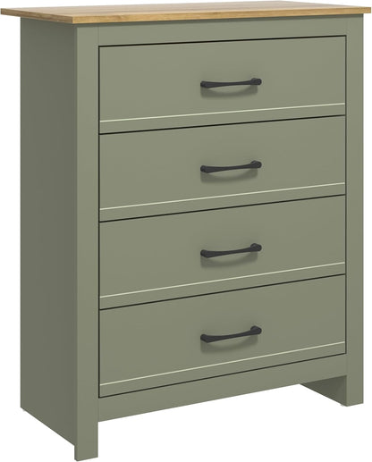 Galano Limestone 4 Drawer Chest - Chest of Drawer for Bedroom - Closet Organizers and Storage Cabinet for Hallway, Entryway - (Dark Green)