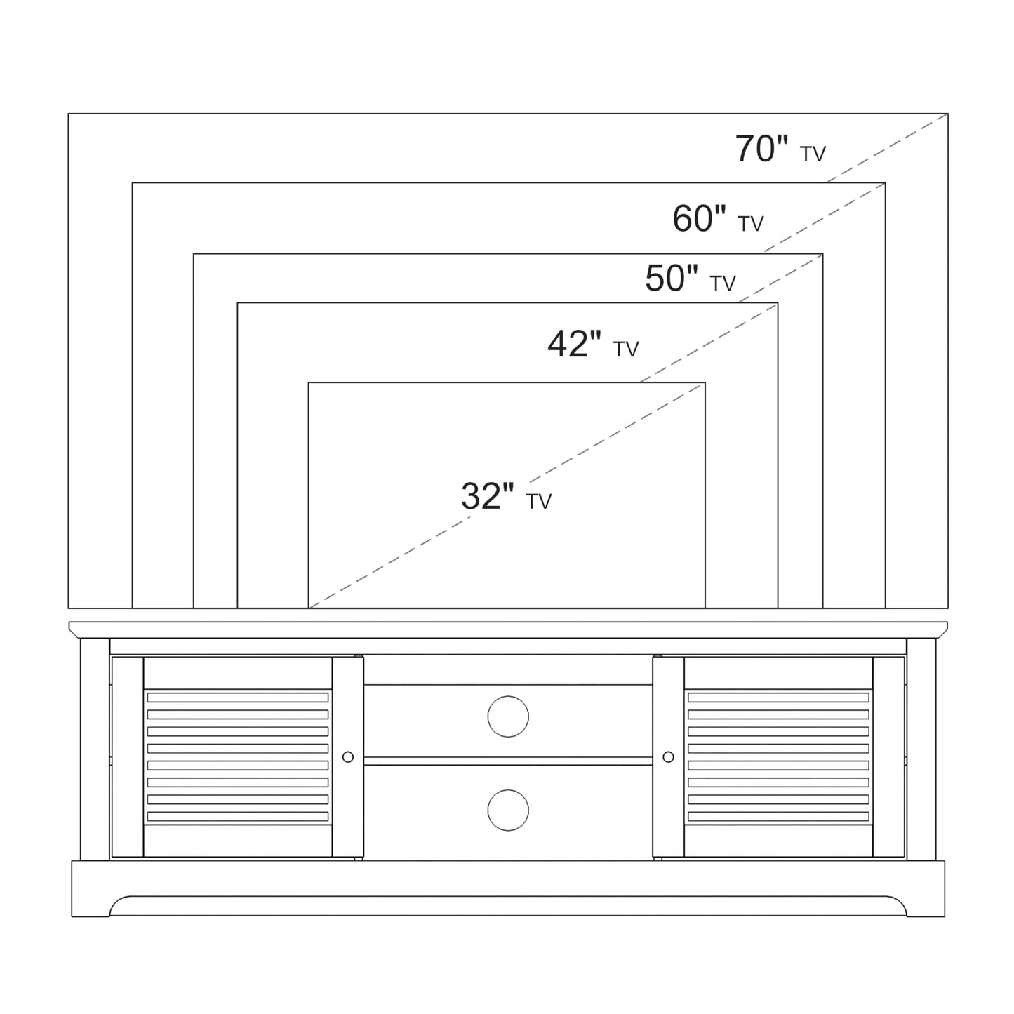 Galano Milan Wide TV-Einheit, Entertainment-Center für bis zu 65 Zoll große Fernseher, 150 cm TV-Einheit mit 2 Türen, TV-Ständerschrank für Wohnzimmer, viel Stauraum (Elfenbein/Eiche)