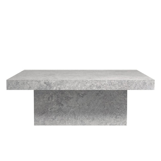 Galano Carmelo Coffee Table, Modern Industrial Top Coffee Table, Square Center Table for Living Room, Office, Balcony, 35.43" D x 35.43" W x 12.28" H, Concrete Cool Grey