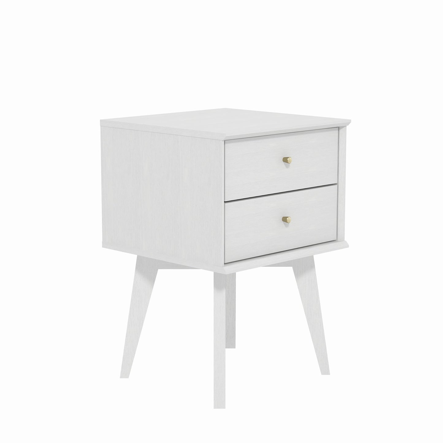 Galano Abby Bedside Table - Stylish 2 Drawer Bedside - Side Table with Storage - Storage Cabinet for Hallway - Entryway or Bedroom (Light Grey/Oak)