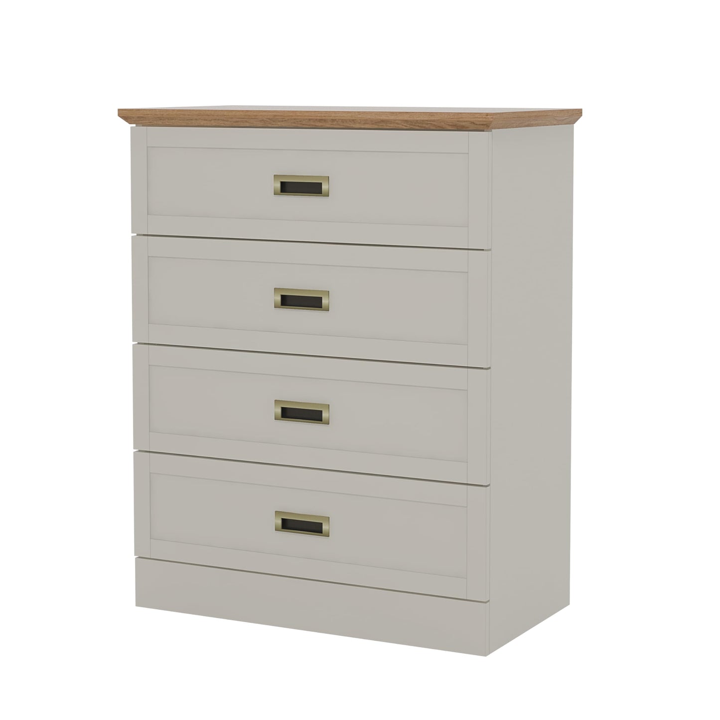 Galano Durban 4 Drawer Chest - Tall Drawer Chest with Storage for Bedroom - Chest of Drawers for Clothes - Organizers and Storage Cabinet for Hallway - Entryway or Living Room (Light Grey/Oak)