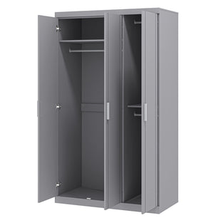 Galano Kimberley Wardrobe - Stylish & Sturdy 3 Door Wardrobe - Bedroom Furniture Unit with Hanging Rail Storage - ‎52.7 x 104.7 x 180.5 cm - Cool Grey