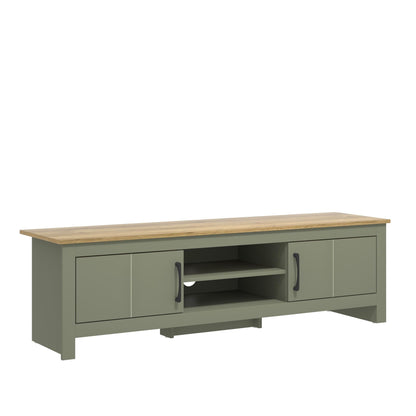 Galano Limestone Wide TV Unit - Entertainment Centre for up to 65" TV - TV Unit with 2 Doors (Dark Grey)