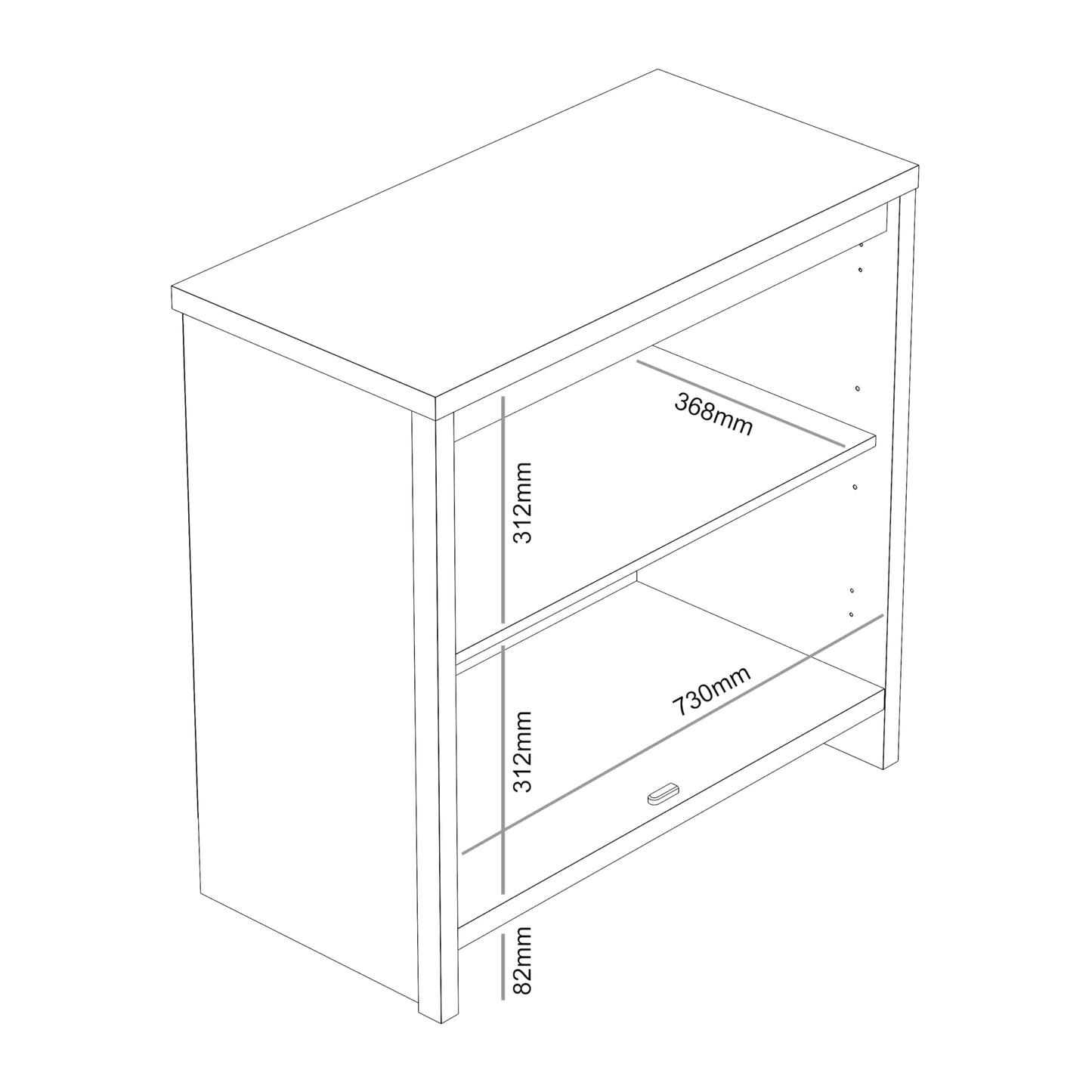 Galano Iris 3 Door Sideboard - Storage Drawer Cabinet for Living Room, Bedroom, or Kitchen - Grey