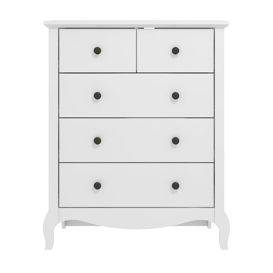 Galano Stella 3+2 Drawer Chest - Modern Cabinet with 5 Drawers - Organizers and Storage for Bedroom – Console for Entryway - Hallway or Living Room (White)