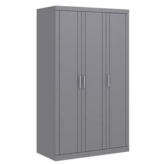 Galano Kimberley Kleiderschrank – Stilvoller und stabiler 3-türiger Kleiderschrank – Schlafzimmermöbel mit Kleiderstange – 52,7 x 104,7 x 180,5 cm – Kühles Grau