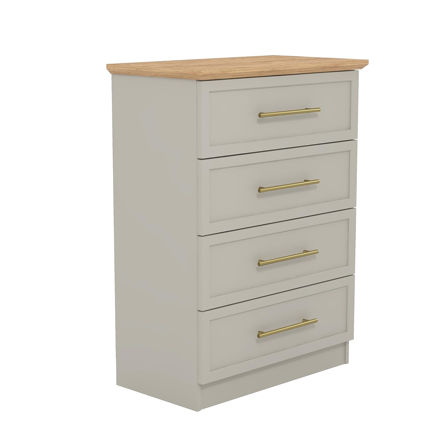 Galano Cleverton 4 Drawer Chest - Chest of Drawers with Storage for Bedroom - Closet Organizers and Storage Cabinet for Hallway, Entryway (Light Grey/Oak)