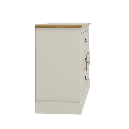 Galano Sufy 2 Door 3 Drawer Sideboard - Storage Cabinet with 2 Doors and 3 Drawers - Living Room & Hallway Storage Unit - D39.8 x W112.5 x H74.0cm (White)