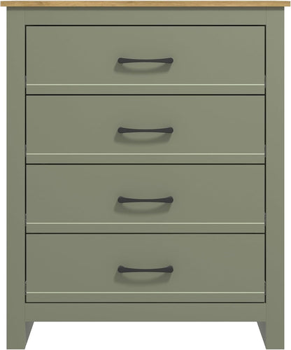 Galano Limestone 4 Drawer Chest - Chest of Drawer for Bedroom - Closet Organizers and Storage Cabinet for Hallway, Entryway - (Dark Green)