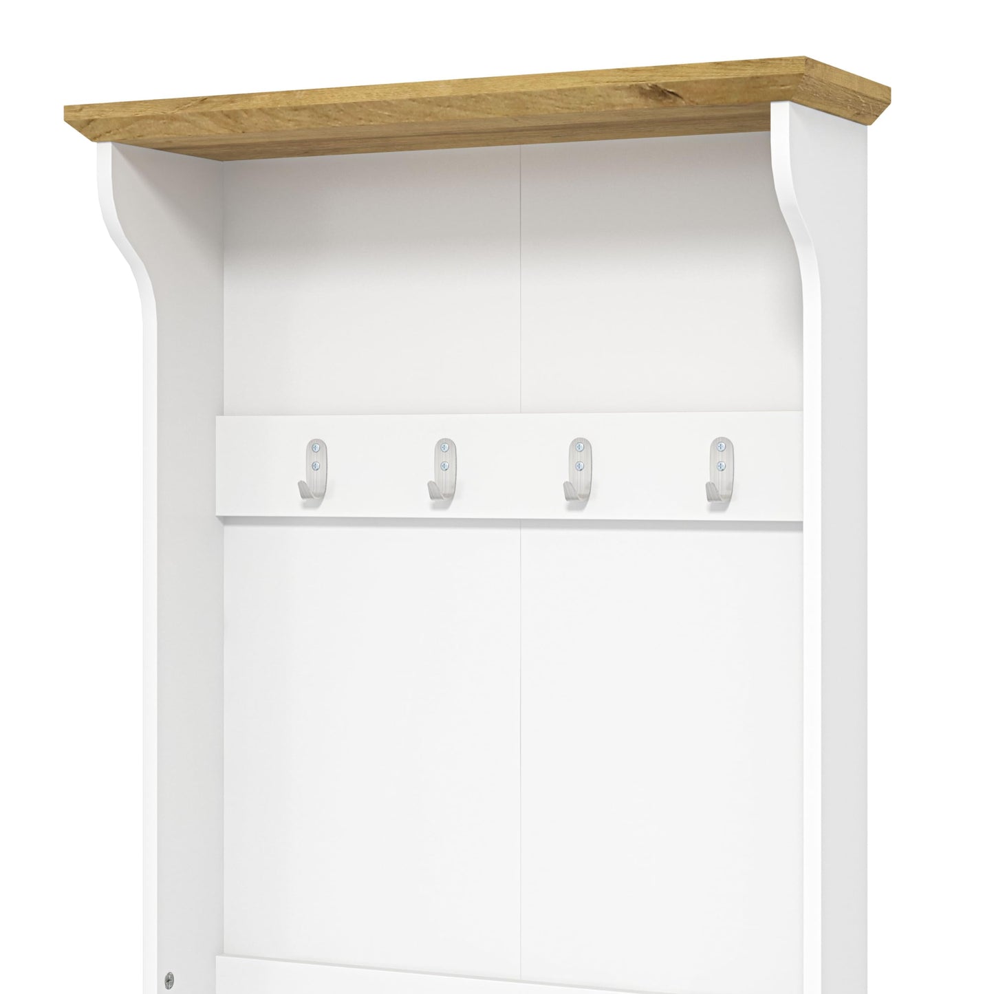 Galano Sufy Hallway Unit - Entryway Bench with Coat Rack - Storage Cabinet with Bench & Coat Rack (White)