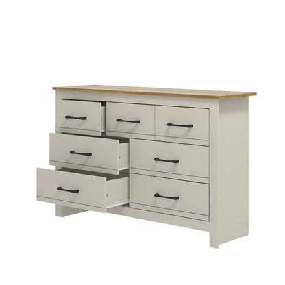 Galano Limestone 3+4 Drawer Chest - Chest of Drawer for Bedroom - Closet Organizers and Storage Cabinet for Hallway, Entryway (White)