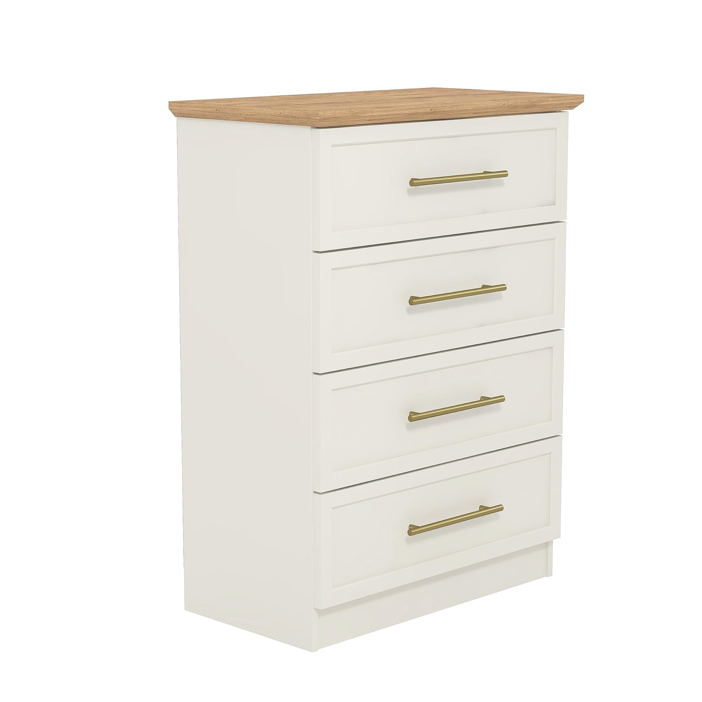 Galano Cleverton 4 Drawer Chest - Chest of Drawers with Storage for Bedroom - Closet Organizers and Storage Cabinet for Hallway, Entryway (Ivory/Oak)