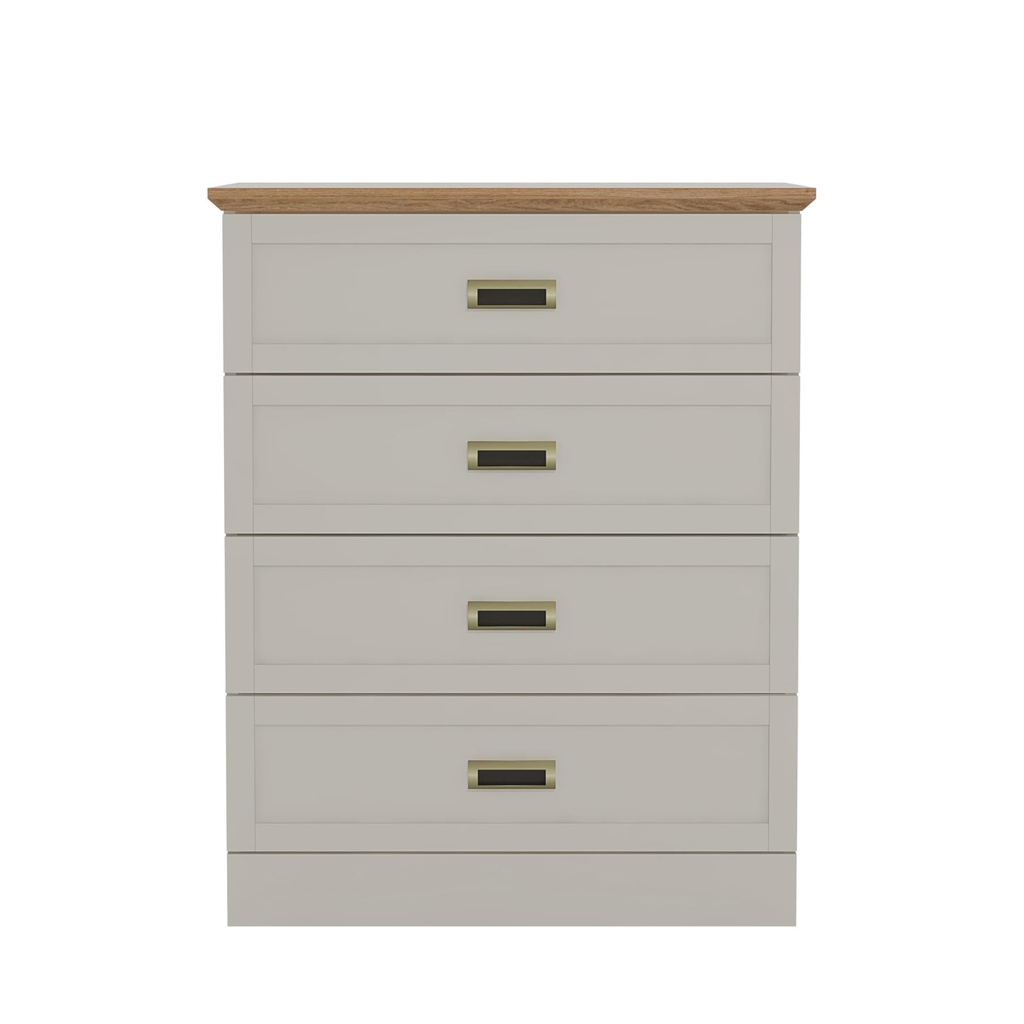 Galano Durban 4 Drawer Chest - Tall Drawer Chest with Storage for Bedroom - Chest of Drawers for Clothes - Organizers and Storage Cabinet for Hallway - Entryway or Living Room (Light Grey/Oak)