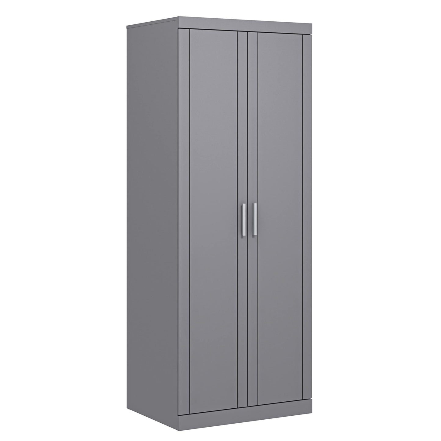 Galano Kimberley Wardrobe - 2 Door Wardrobe - Bedroom Furniture Unit with Hanging Rail Storage Wardrobe Organiser - ‎52.7 x 69.8 x 180.5 cm - Cool Grey