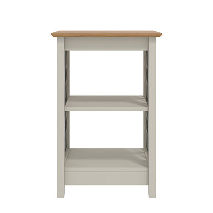 Galano Nova Side Table with Shelf- Modern Distressed Oak Finish - Bookshelf Cabinet for Hallway - Entryway - Foyer - Living Room - Bedroom - Space Saving (White/Oak)