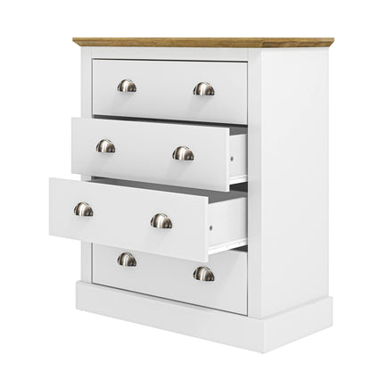 Galano Sufy 4 Drawer Chest - Wide Drawer Chest with Storage for Bedroom - Chest of Drawers for Clothes - Organizers and Storage Cabinet for Hallway - Entryway or Living Room - White