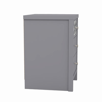 Galano Iris 2 Door 1 Drawer Wardrobe - Bedroom Furniture Unit with Hanging Rail Storage and Drawer, Wardrobe Storage Organizer - Grey