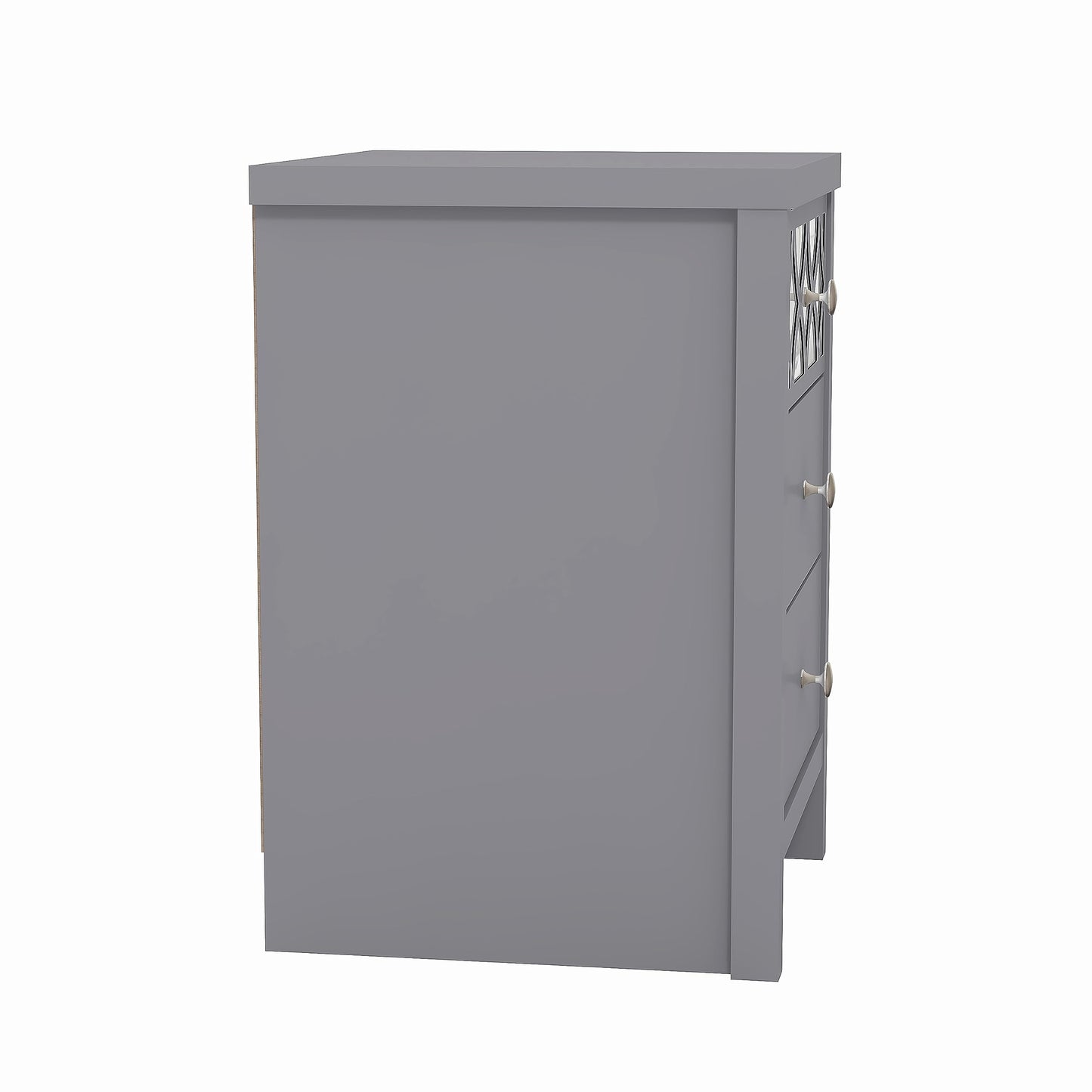 Galano Iris 4 Drawer Chest - Modern Cabinet with 1 Mirrored Drawers - Organizers and Storage for Bedroom – Console for Entryway - Hallway or Living Room - Grey,