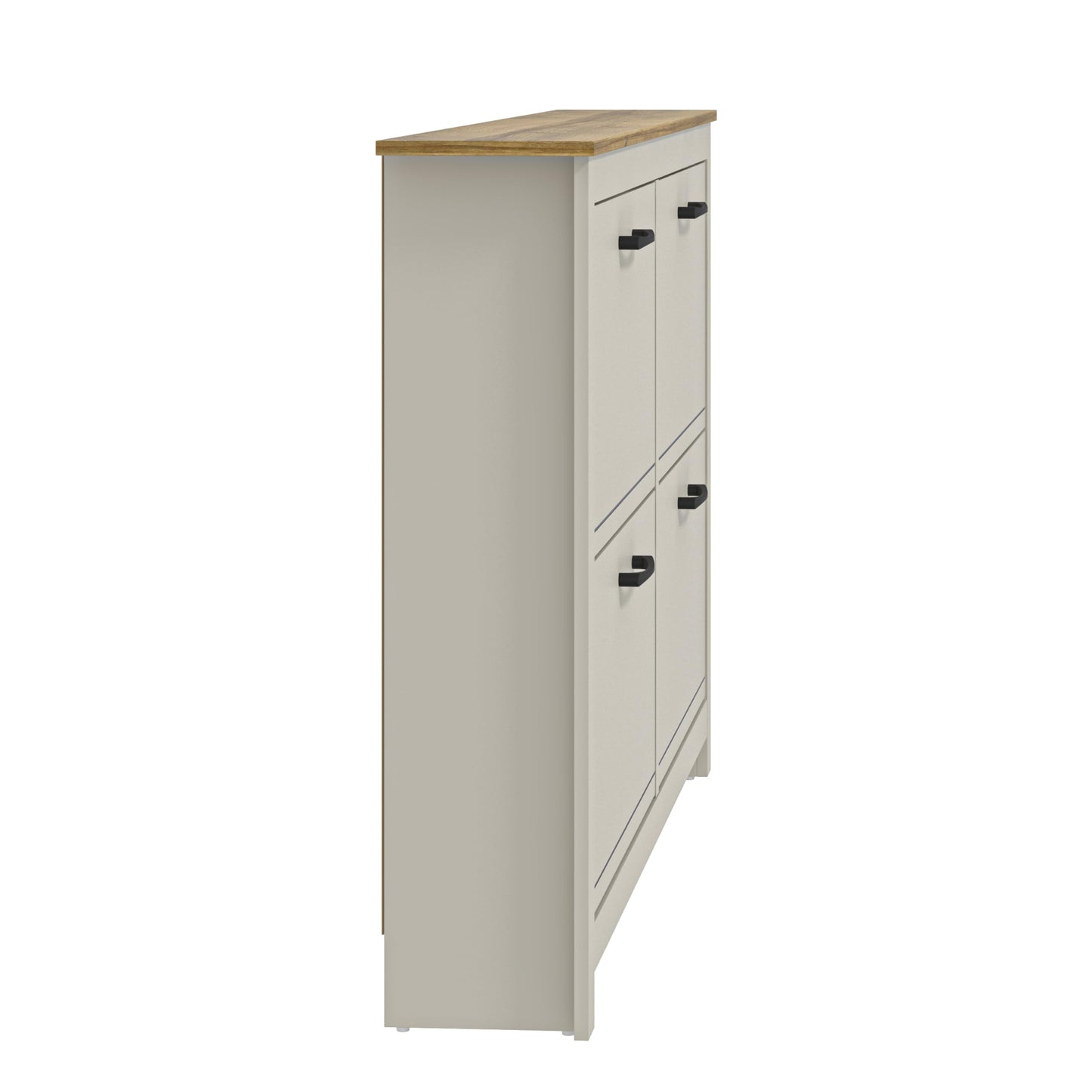 Galano Limestone 3 Door Shoe Cabinet - Slim Storage Cabinet - Organizers and Storage Cabinet for Hallway - Entryway or Living Room (Light Grey)