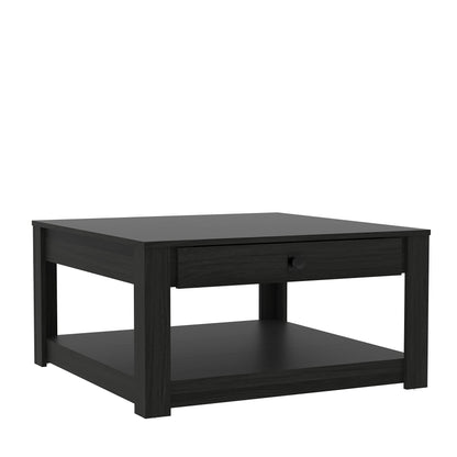 Galano Philia Square Modern Top Coffee Table with Storage Drawer, 2 Tier Center Table for Living Room, Office, Balcony, 31.5" D x 31.5" W x 16.3" H, Rustic Black Oak