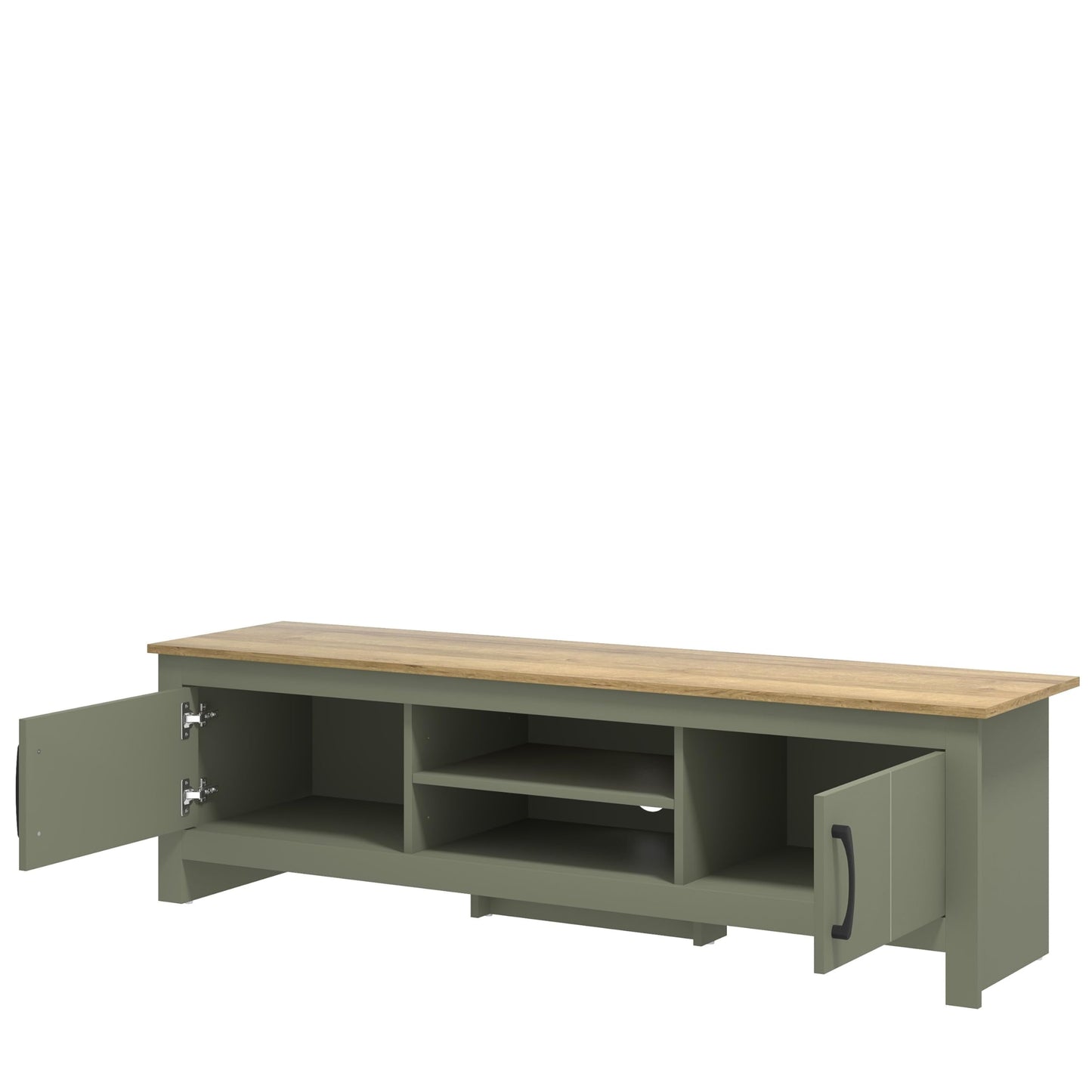 Galano Limestone Wide TV Unit - Entertainment Centre for up to 65" TV - TV Unit with 2 Doors (Dark Grey)