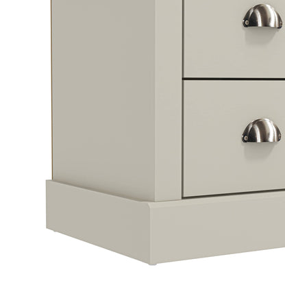 Galano Sufy 2 Drawer Bedside - Small Side Table, End Table with Storage for Bedroom - Chest of Drawers for Clothes - Organizers and Storage Cabinet for Hallway, Entryway, Living Room - Light Grey