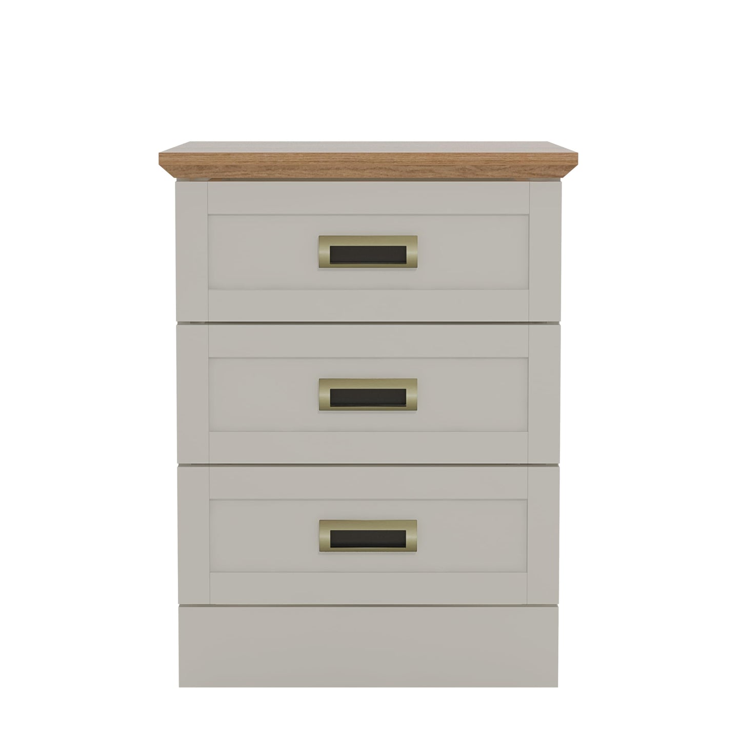 Galano Durban 3 Drawer Bedside Table - Stylish Side Table with Storage - Nightstands Bedroom Furniture - Organizers & Storage Cabinet for Hallway, Entryway or Livingrom (Light Grey/Oak)