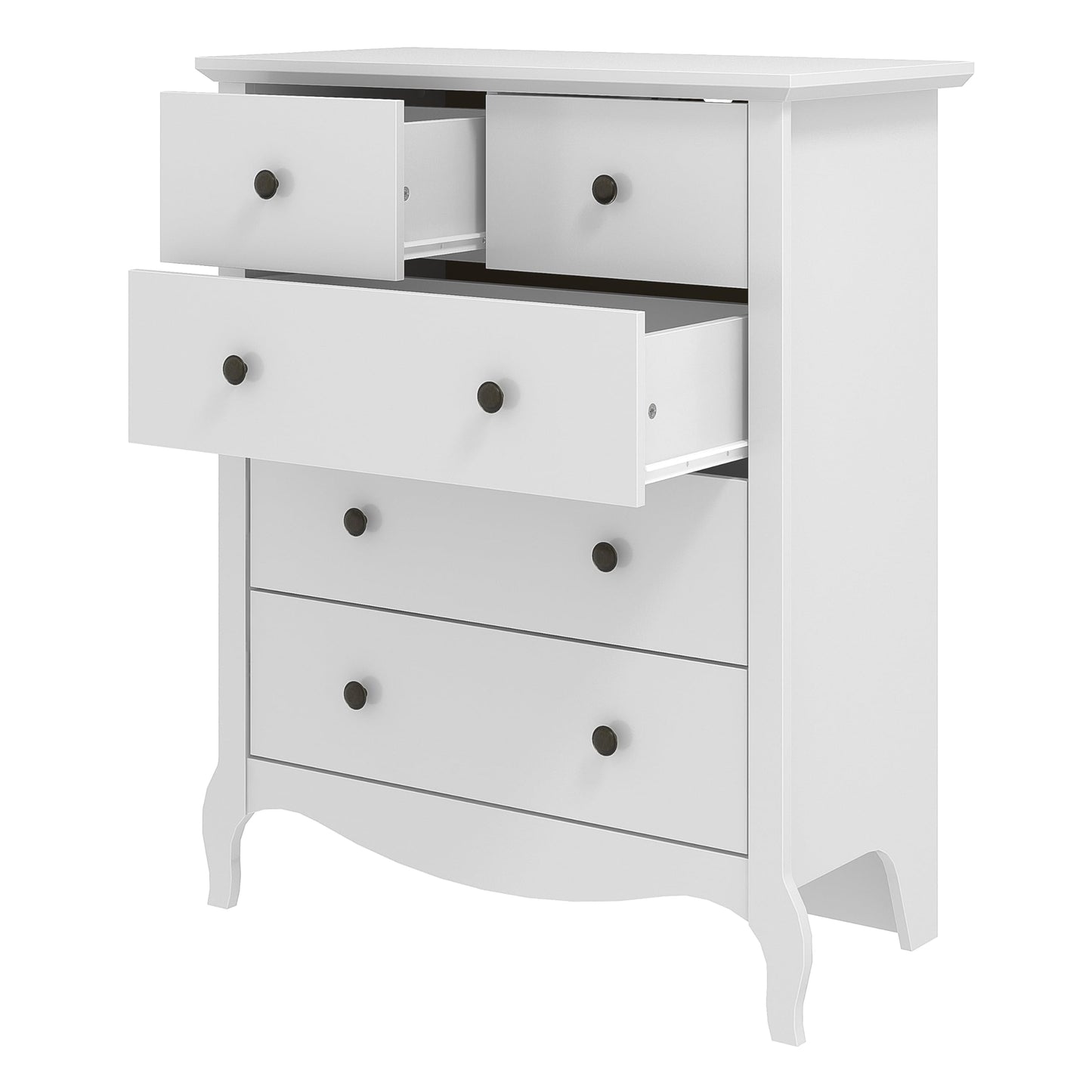 Galano Stella 3+2 Drawer Chest - Modern Cabinet with 5 Drawers - Organizers and Storage for Bedroom – Console for Entryway - Hallway or Living Room (White)