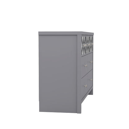 Galano Iris 2 Door 1 Drawer Wardrobe - Bedroom Furniture Unit with Hanging Rail Storage and Drawer, Wardrobe Storage Organizer - Grey