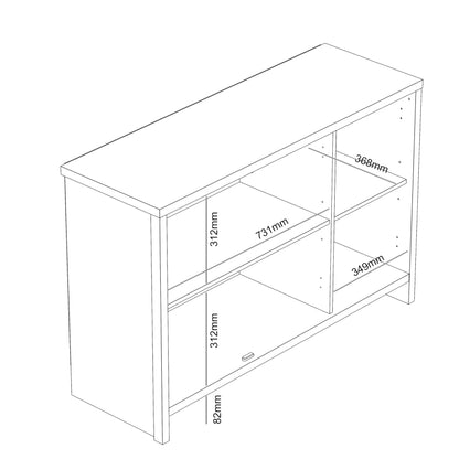 Galano Mollison 3 Door Sideboard - Moden Laser Cut Pattern with Acrylic Mirror Storage Cabinet for Living Room, Bedroom, or Kitchen (Dusty Grey Oak)