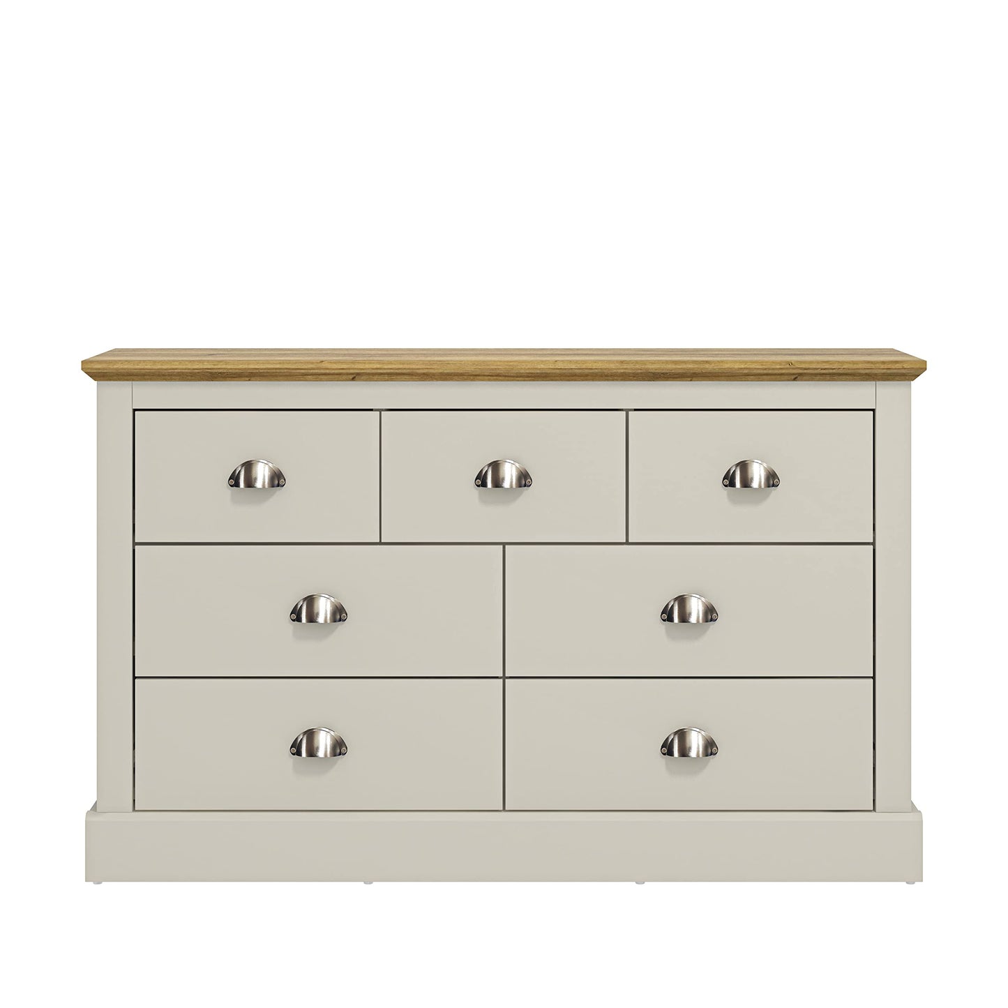 Galano Sufy 3 plus 4 Drawer Chest - Wide Drawer Chest with Storage for Bedroom - Chest of Drawers for Clothes - Closet Organizers and Storage Cabinet for Hallway, Entryway - Light Grey