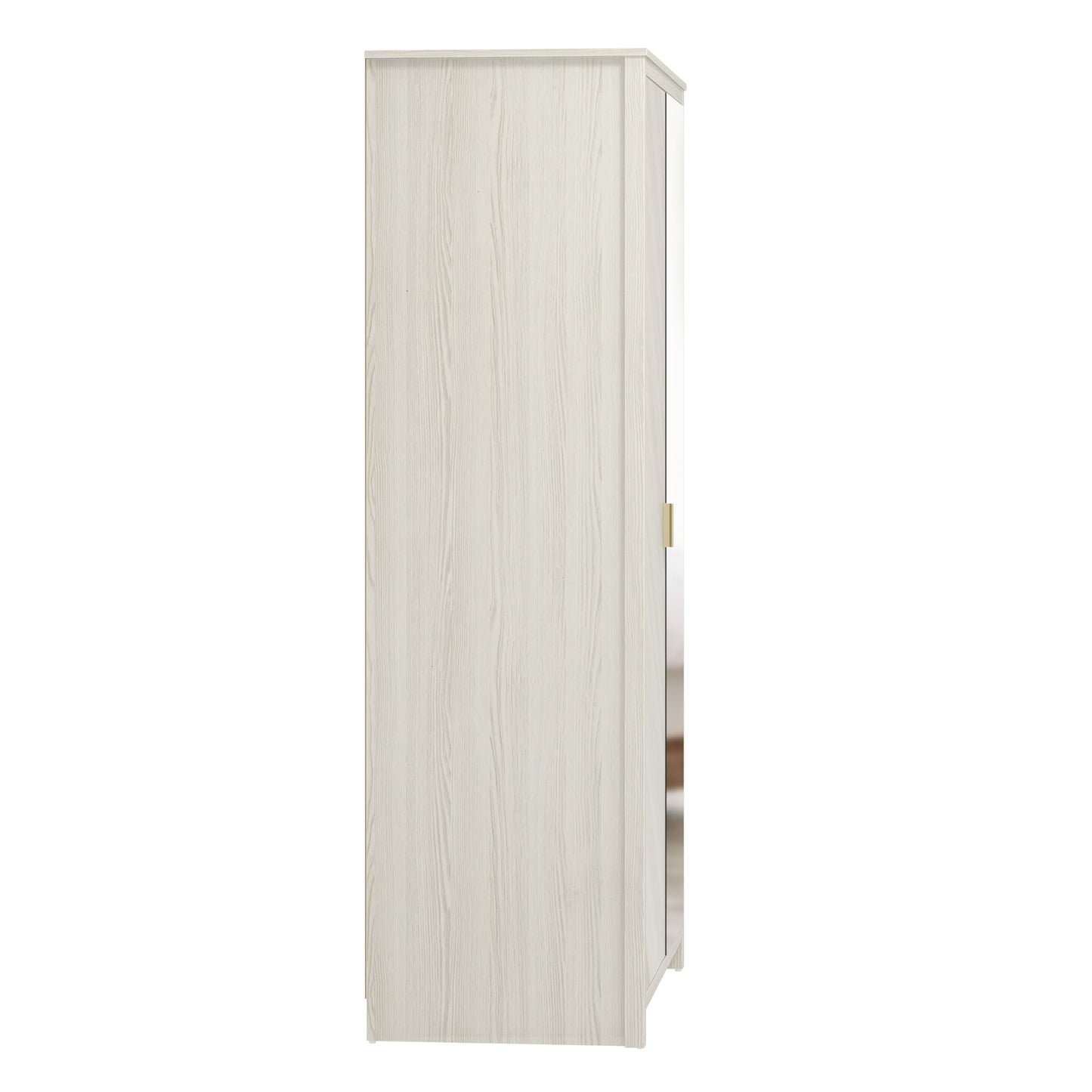 Galano Bonny 2 Door Wardrobe with Mirror - Stylish & Sturdy Wardrobe with Bar Gold Handle - Bedroom Furniture Unit with Hanging Rail Storage (Oslo Oak)