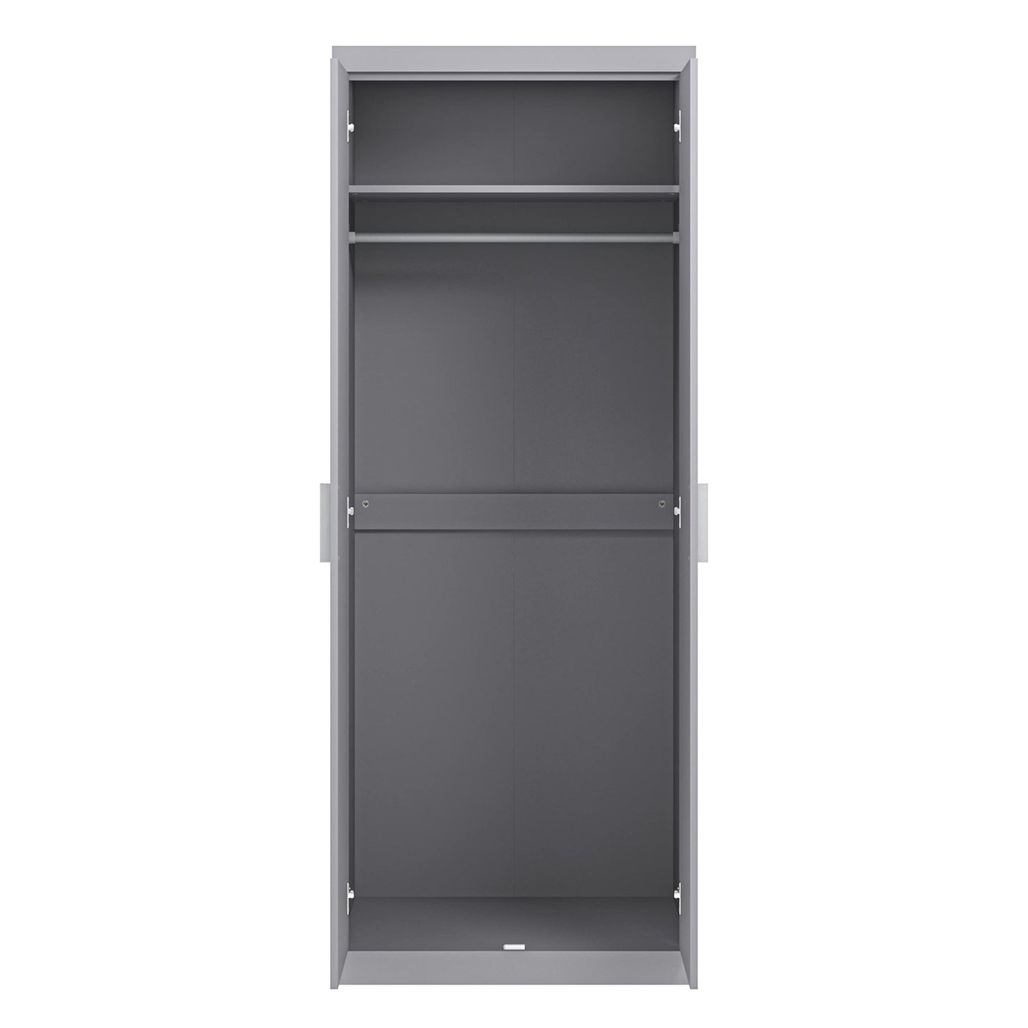 Galano Kimberley Wardrobe - 2 Door Wardrobe - Bedroom Furniture Unit with Hanging Rail Storage Wardrobe Organiser - ‎52.7 x 69.8 x 180.5 cm - Cool Grey