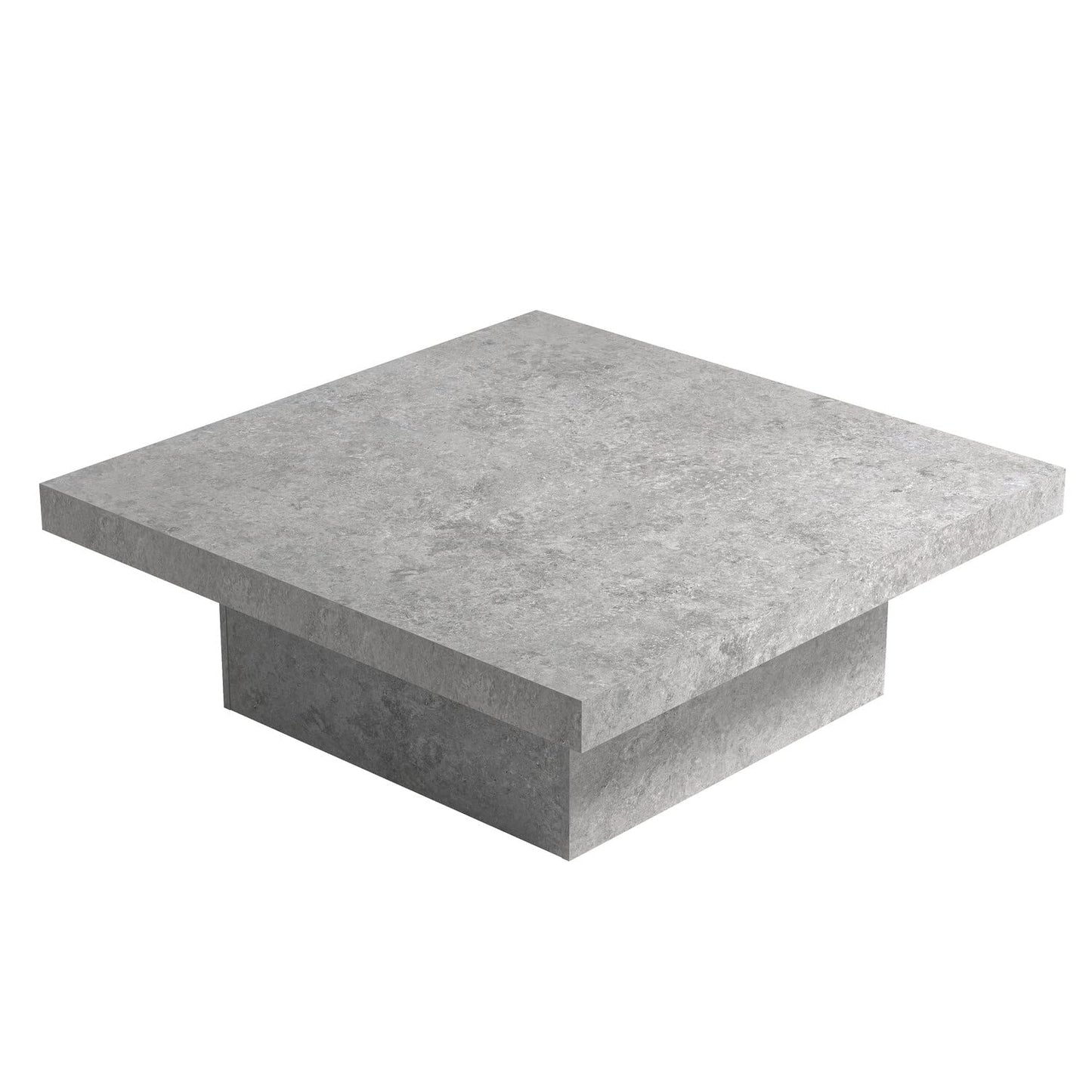 Galano Carmelo Coffee Table, Modern Industrial Top Coffee Table, Square Center Table for Living Room, Office, Balcony, 35.43" D x 35.43" W x 12.28" H, Concrete Cool Grey