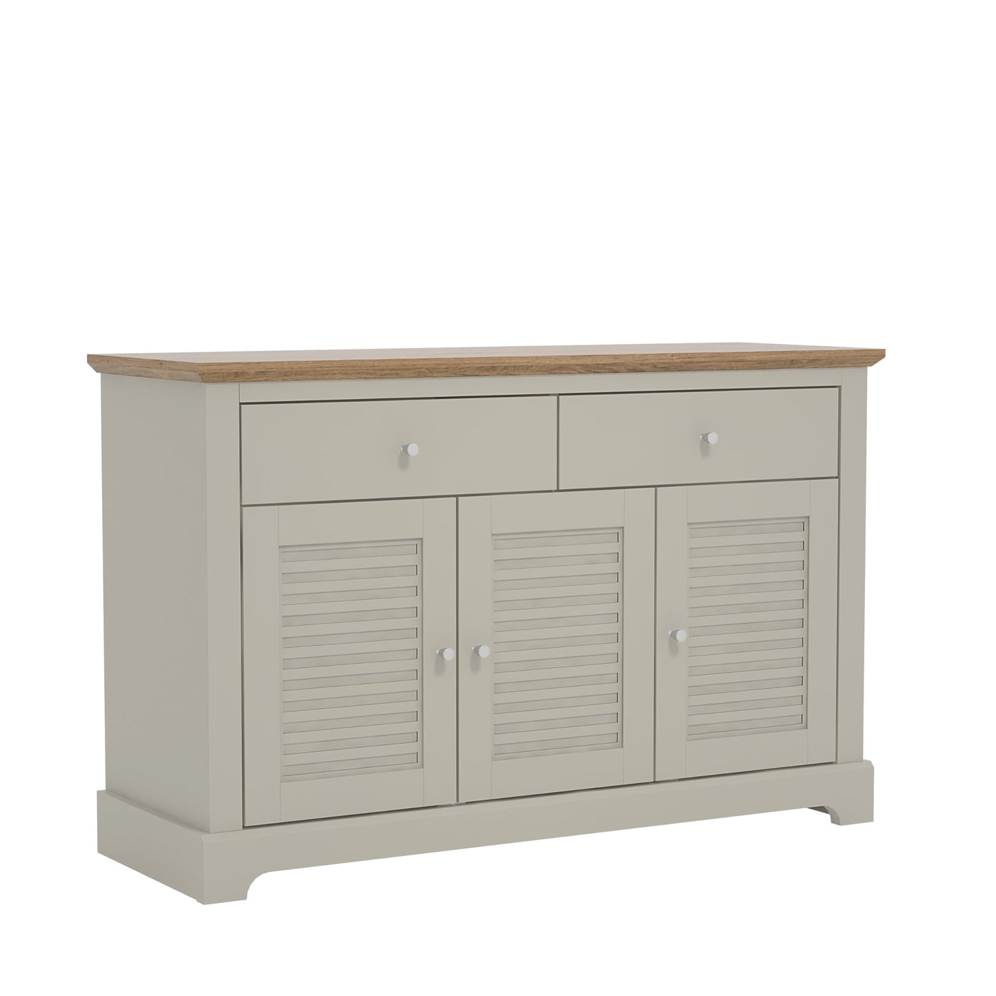 Galano Milan 3 Door 2 Drawer Sideboard - Cabinet Storage Organizer for Your Home - Storage Sideboard - Adjustable Shelves - Warm Grey Oak