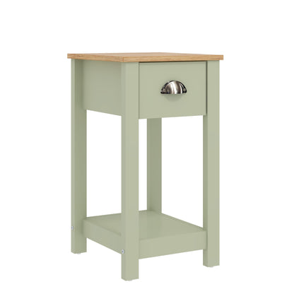 Galano Lilly Bedside Table - Stylish Bedside and Slim Bedside Table - Side Table with Storage - Organizers and Storage Cabinet for Hallway - Entryway or Bedroom (Cool Grey + Beaufort Oak)