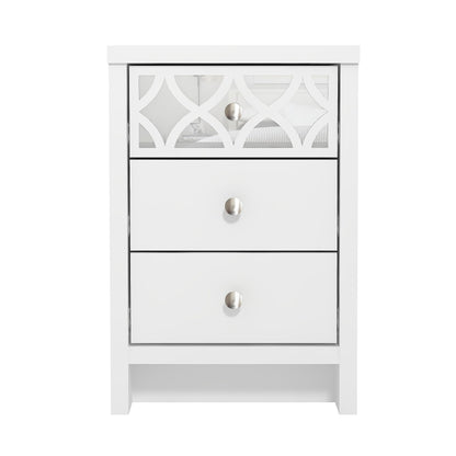 Galano Iris 4 Drawer Chest - Modern Cabinet with 1 Mirrored Drawers - Organizers and Storage for Bedroom – Console for Entryway - Hallway or Living Room - Grey,