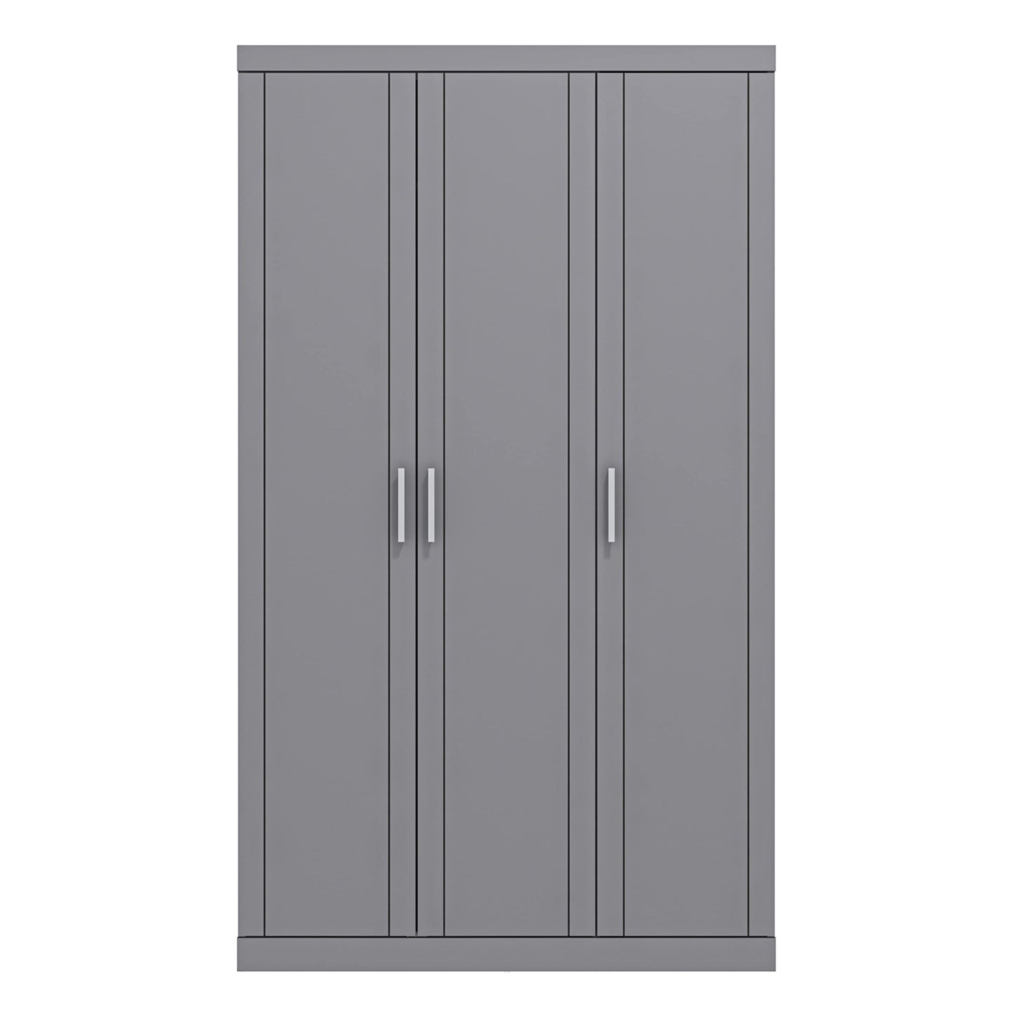 Galano Kimberley Kleiderschrank – Stilvoller und stabiler 3-türiger Kleiderschrank – Schlafzimmermöbel mit Kleiderstange – 52,7 x 104,7 x 180,5 cm – Kühles Grau