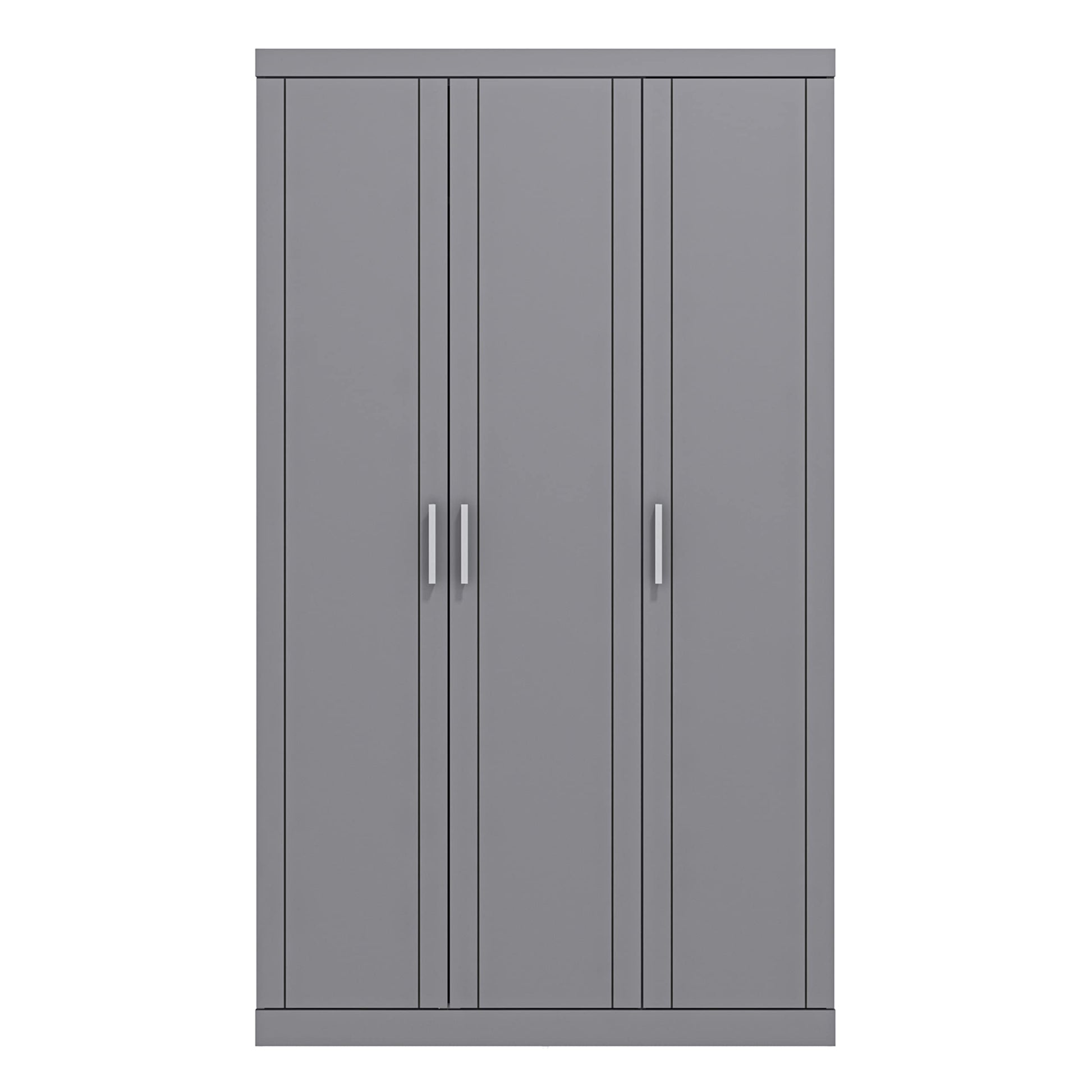 Galano Kimberley Wardrobe - Stylish & Sturdy 3 Door Wardrobe - Bedroom Furniture Unit with Hanging Rail Storage - ‎52.7 x 104.7 x 180.5 cm - Cool Grey