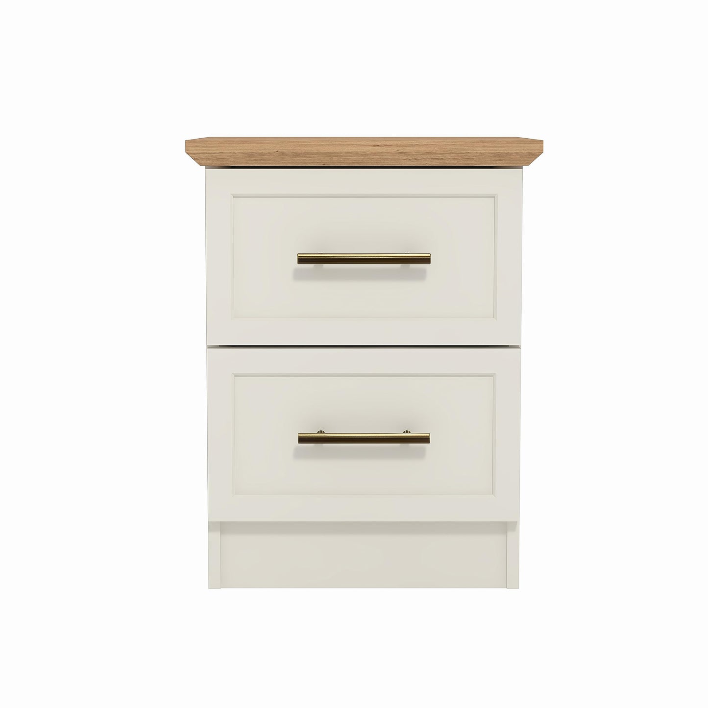 Galano Cleverton 2 Drawer Bedside Table - Stylish Side Table with Storage - Nightstands Bedroom Furniture - Organizers & Storage Cabinet for Hallway, Entryway or Livingrom (Light Grey/Oak)