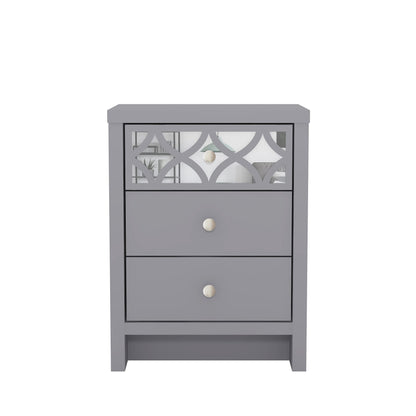 Galano Iris 2 Door 1 Drawer Wardrobe - Bedroom Furniture Unit with Hanging Rail Storage and Drawer, Wardrobe Storage Organizer - Grey