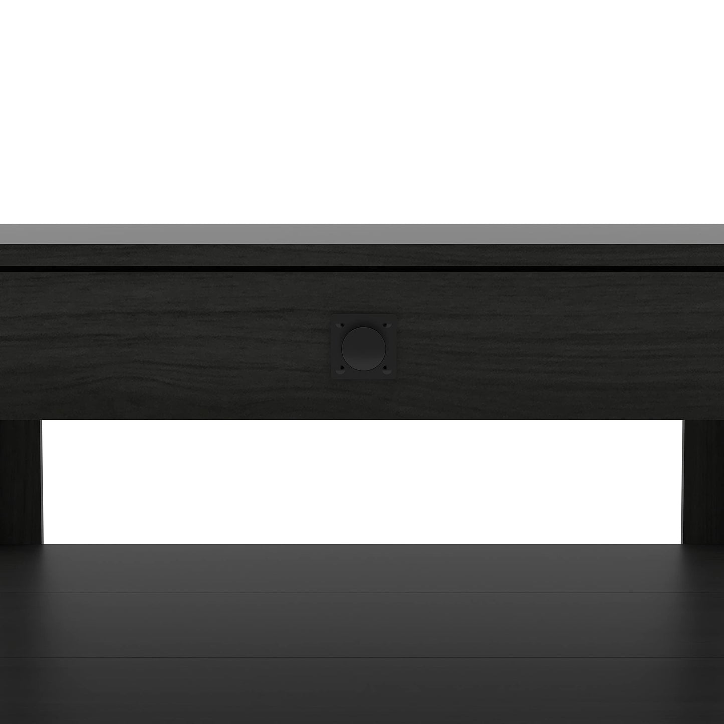 Galano Philia Square Modern Top Coffee Table with Storage Drawer, 2 Tier Center Table for Living Room, Office, Balcony, 31.5" D x 31.5" W x 16.3" H, Rustic Black Oak