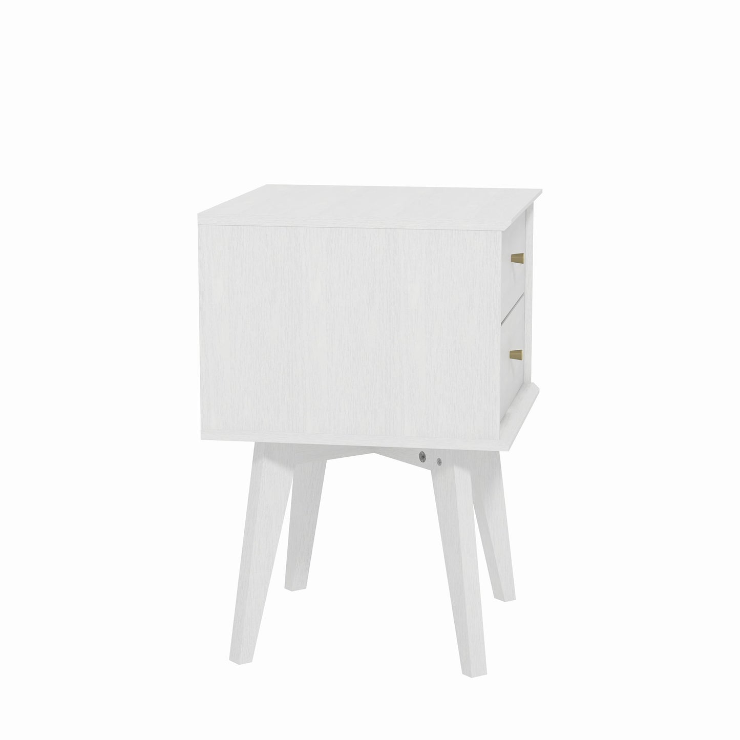 Galano Abby Bedside Table - Stylish 2 Drawer Bedside - Side Table with Storage - Storage Cabinet for Hallway - Entryway or Bedroom (Light Grey/Oak)