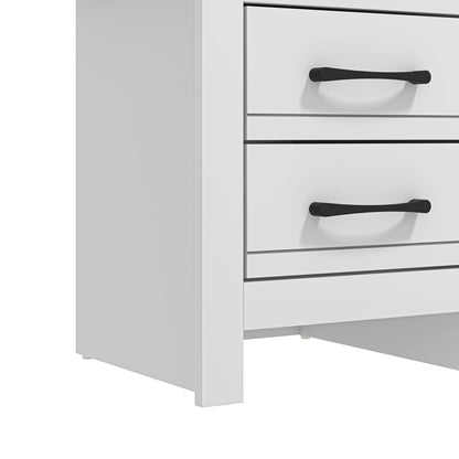 Galano Limestone Bedside Table - 2 Drawer Bedside Cabinet For Side Bedroom Organizer - Small Bedside table For Your Bed - ‎39.5 x 45 x 48.5 cm - White